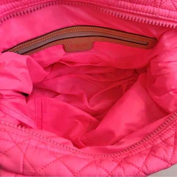 MZ WALLACE Neon Pink Sutton Deluxe Medium Quilted Tote Bag - Picture 7 of 11